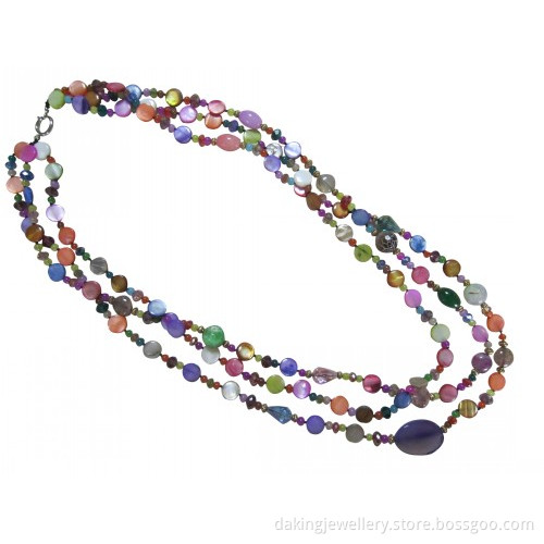 Semi-Precious Stone Necklace,Shell beads Necklace,Crystal beadds Necklace